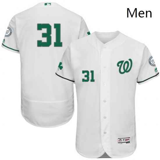 Mens Majestic Washington Nationals 31 Max Scherzer White Celtic Flexbase Authentic Collection MLB Jersey
